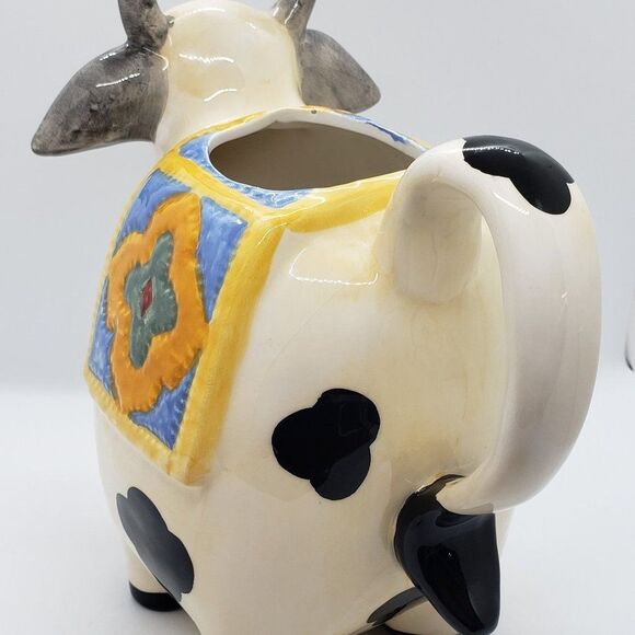 Ceramic Vintage Hand Painted Cow Milk/Juice Pitcher - Picture 12 of 15